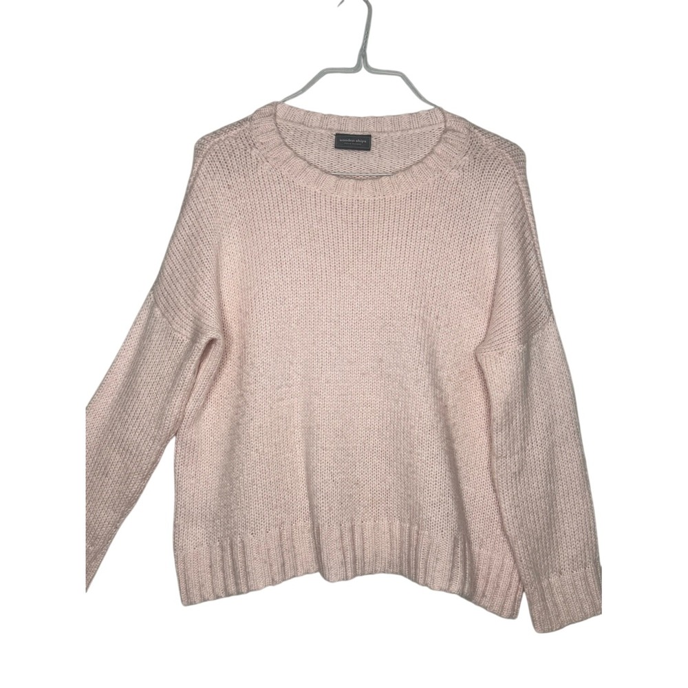 Wooden Ships Womens Blush Shaker Knit Sweater XS Mohair Wool Boxy Coastal Ballet